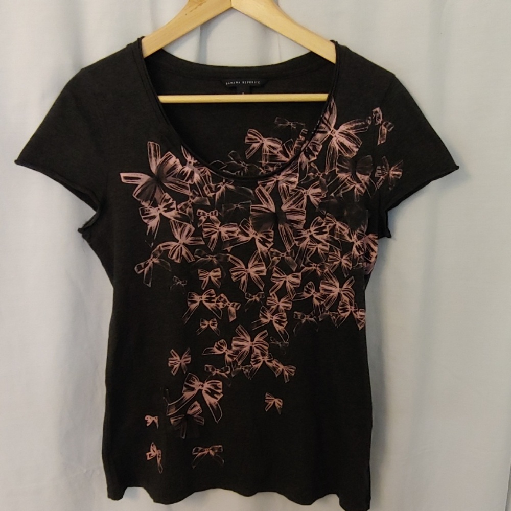 Banana Republic Top Pullover Brown Bows On Front